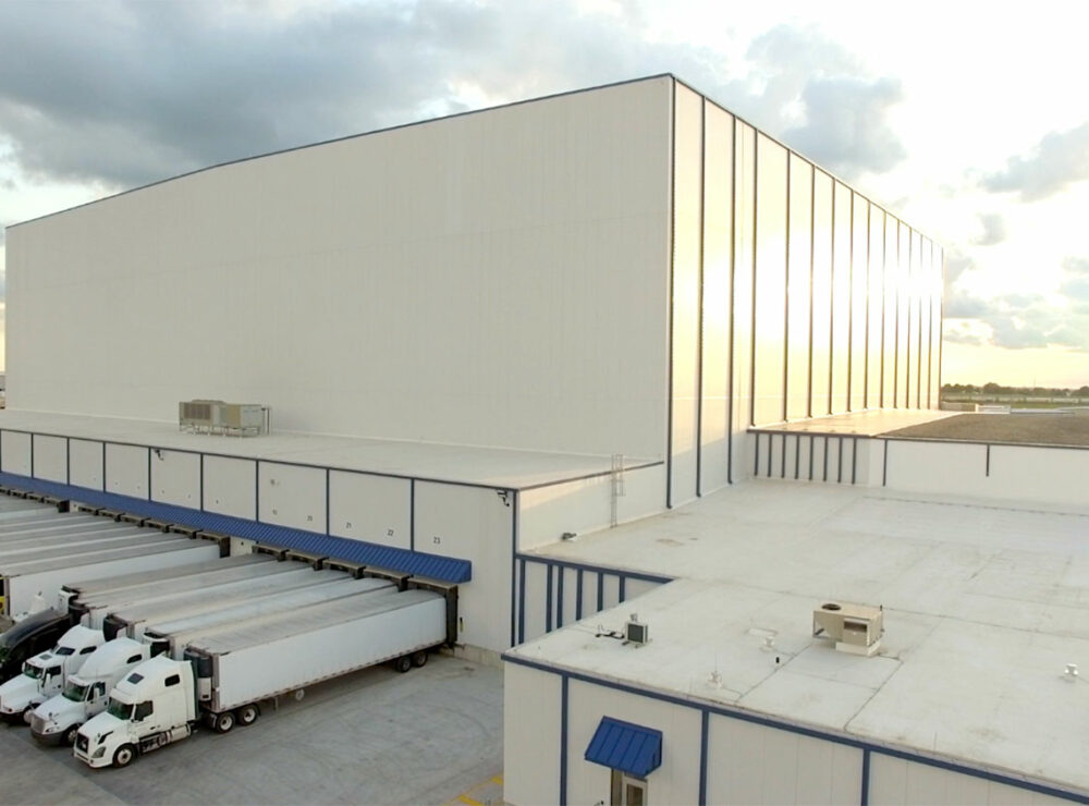 Americold Rochelle freezer facility with docks