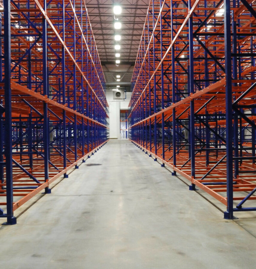 Racking inside Tip Top Poultry