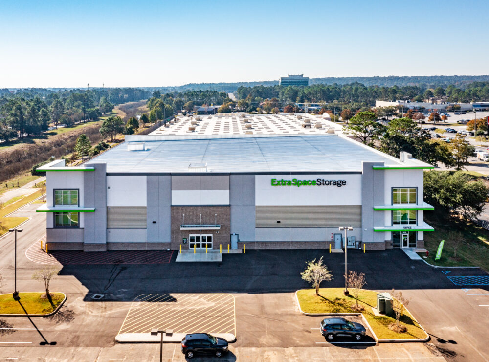 Extra Space Storage, Mobile, AL aerial photo of exterior loading area