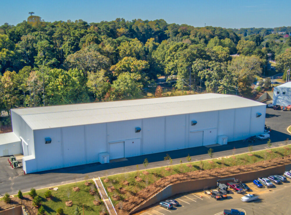 EUE Screen Gems Studios aerial photo of stages 14 and 15