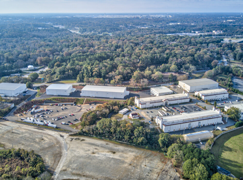 EUE Screen Gems aerial photo of entire campus