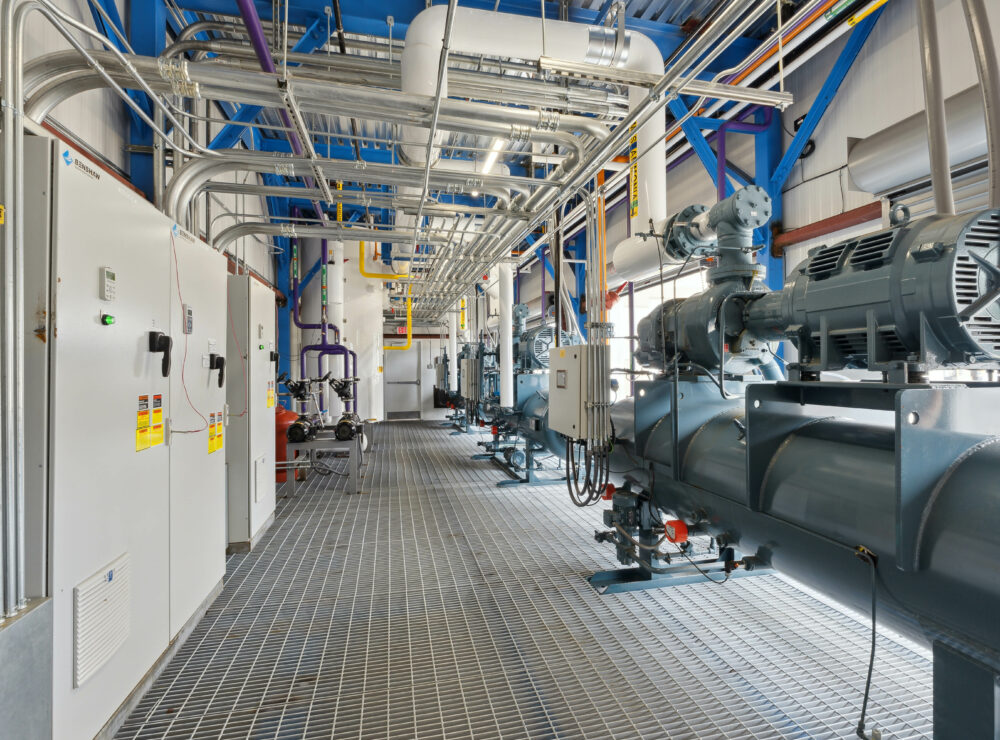 Engine room of box-in-box freezer in Ellenwood, GA